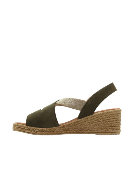 Sandalia Cuña Kaola 1120 Kaki