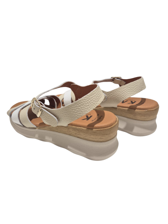 Sandalia KMN 2643 Piel Blanco Beige