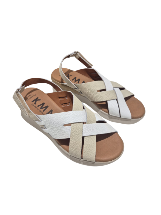 Sandalia KMN 2661 Piel Blanco Beige