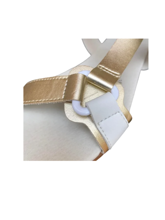 Sandalia Barefoot Coqueflex 1445 Blanco Oro