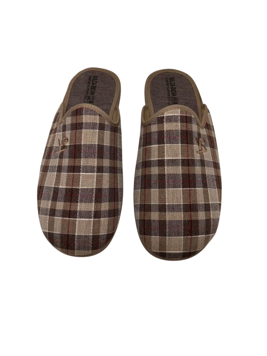Zapatilla Casa Vulca-Bicha 4624 Cuadros Marrón