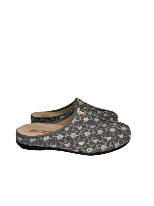 Zapatilla Casa Vulca Bicha 4391 Corazón Gris