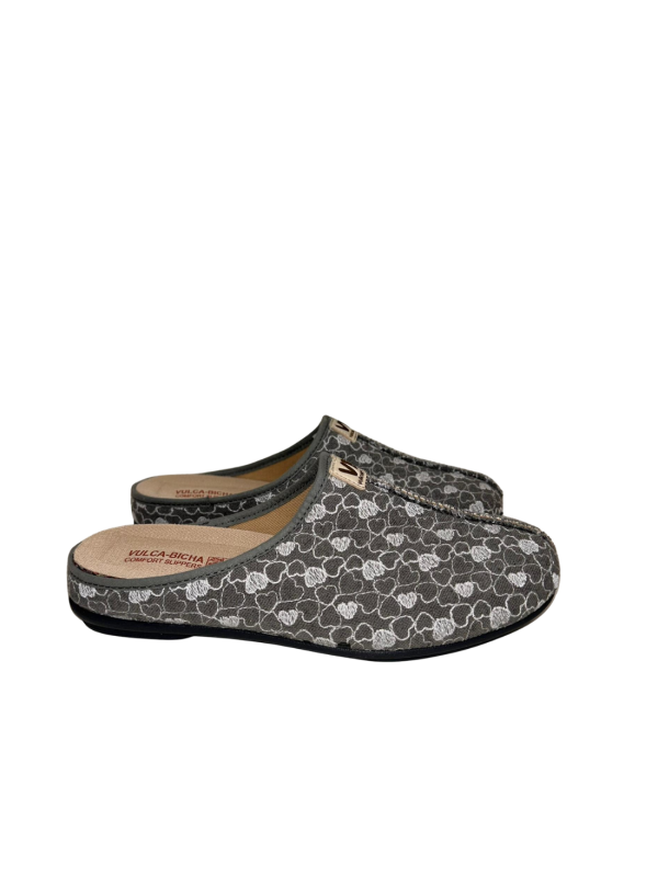 Zapatilla Casa Vulca Bicha 4391 Corazón Gris