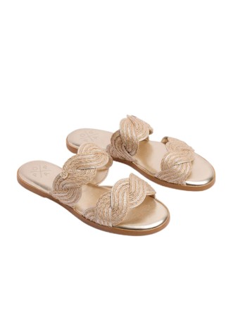Sandalia Popa Clicos Yute Oro