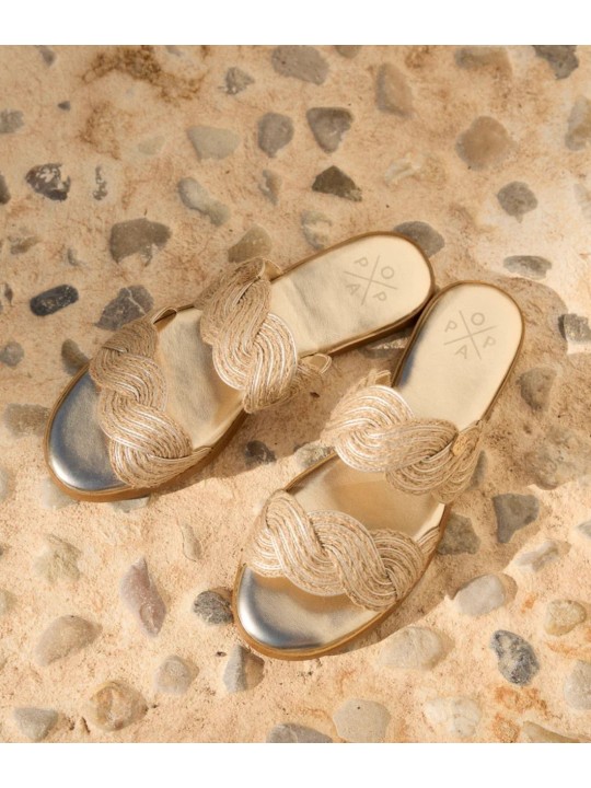 Sandalia Popa Clicos Yute Oro