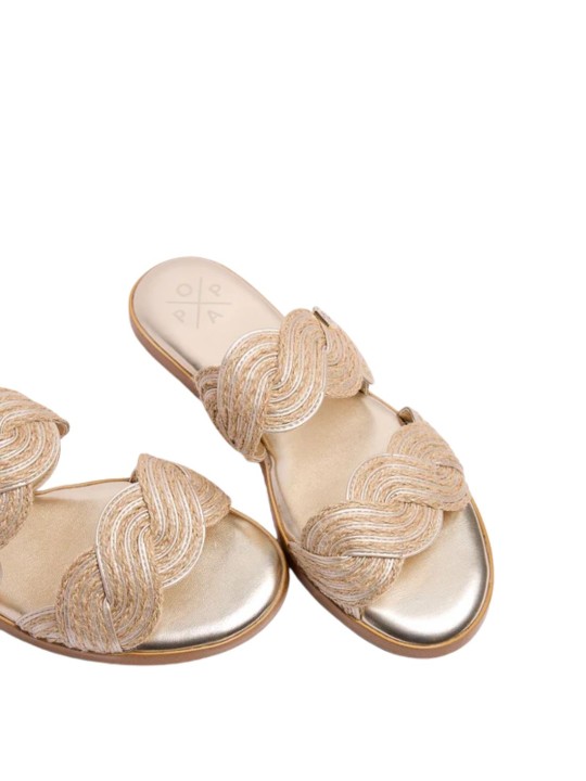 Sandalia Popa Clicos Yute Oro