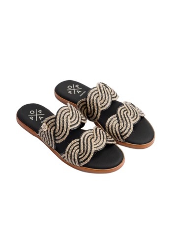 Sandalia Popa Clicos Yute Negro