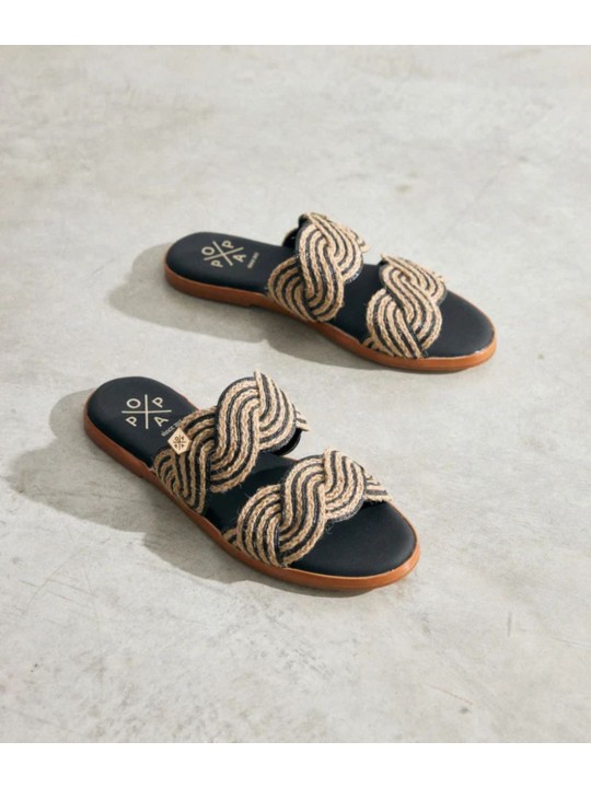 Sandalia Popa Clicos Yute Negro