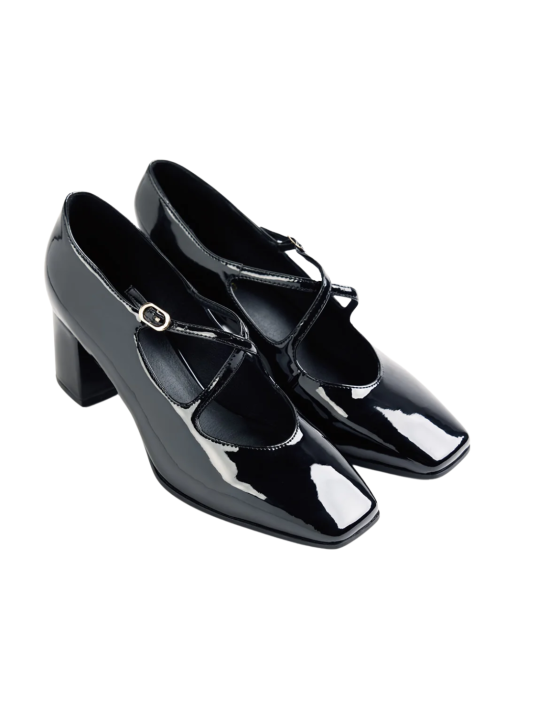 Zapato Tacón Gioseppo Efecto Charol 80786 Negro