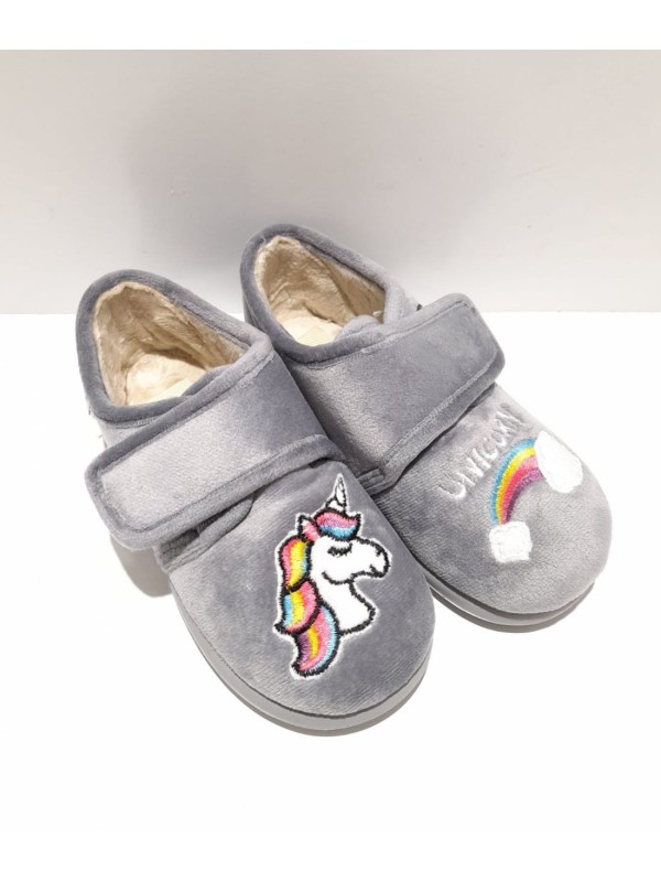 Zapatilla Casa Zapy Unicornio 13660 Gris