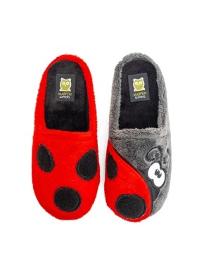 Zapatilla Marpen 481 Mariquita Gris Rojo