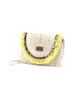 Bolso Cartera Flecos Leopardo 8228 Amarillo