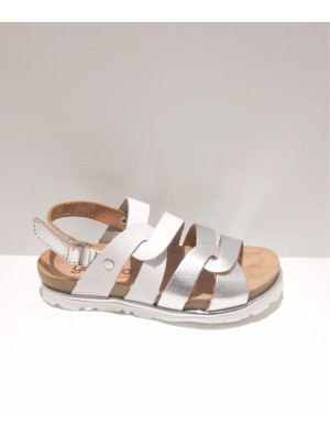 Sandalia Yokono Chipre 317 Plata Blanco