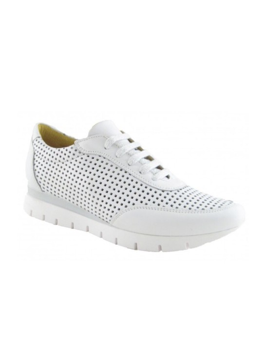 Zapato Piel Perforada Chacal 5063 Blanco