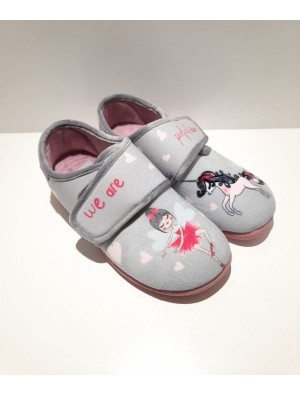 Zapatilla Casa Zapy Unicornio Z501160 Gris