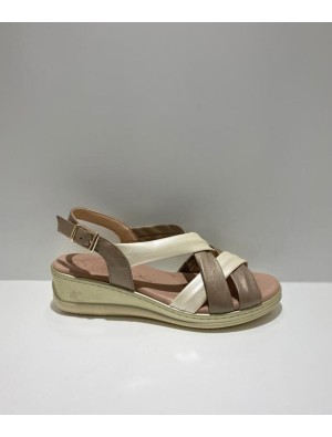 Sandalia Cuña Descanflex 26667 Dorado