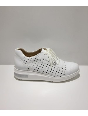 Sneaker Lince Cordones Calados 02901 Blanco