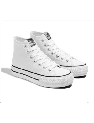 Zapatilla Alta Lona BW 52716 Blanca